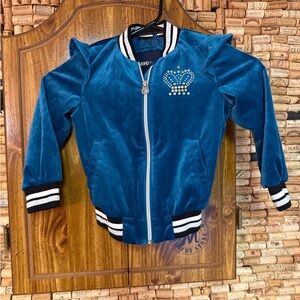 Y2K style Limited Too! Velour embellished full zip tracksuit jacket size 4T